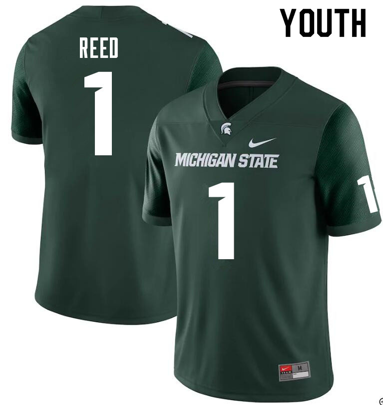 Youth #1 Jayden Reed Michigan State Spartans College Football Jerseys Sale-Green
